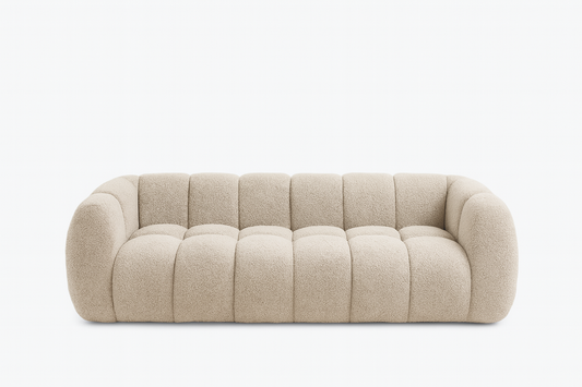 Cavallo Sofa – Luxe Bouclé Cloud Couch with Deep Tufted Seating & Sculpted Silhouette